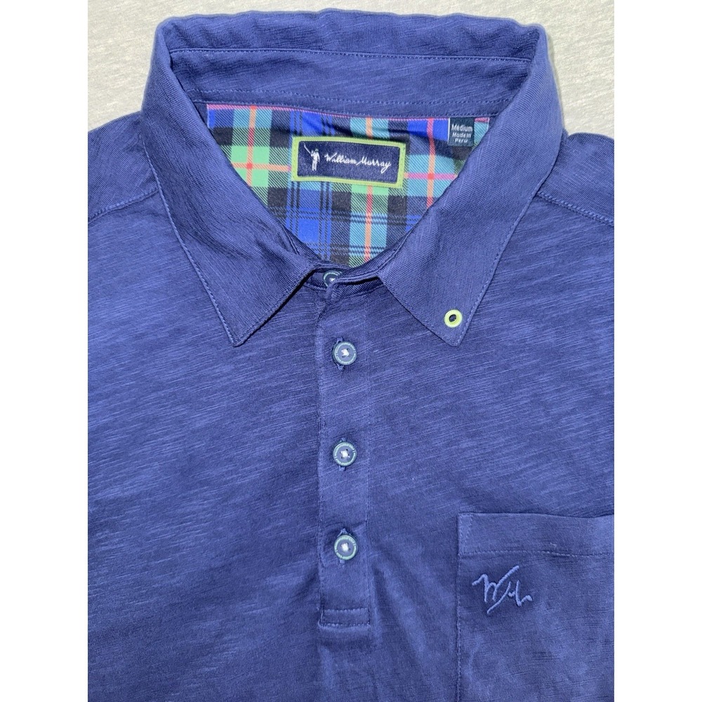 William Murray Mens Blue Golf Shirt Size Medium Preppy Lightweight Breathable
